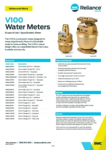 EPK0271 REV A 2026_LF V100 Water Meters Specification Sheet